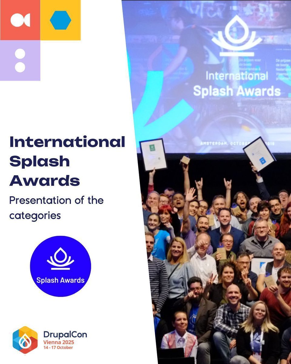 🏆 The Splash Awards feature 10 categories celebrating the best in Drupal — from Commerce to Healthcare, Design, Non-profit &amp; more!
Submissions are judged by an independent jury.
Submit your project  before 16 June 2025  &amp; get recognized!
👉 buff.ly/h1y5yVL