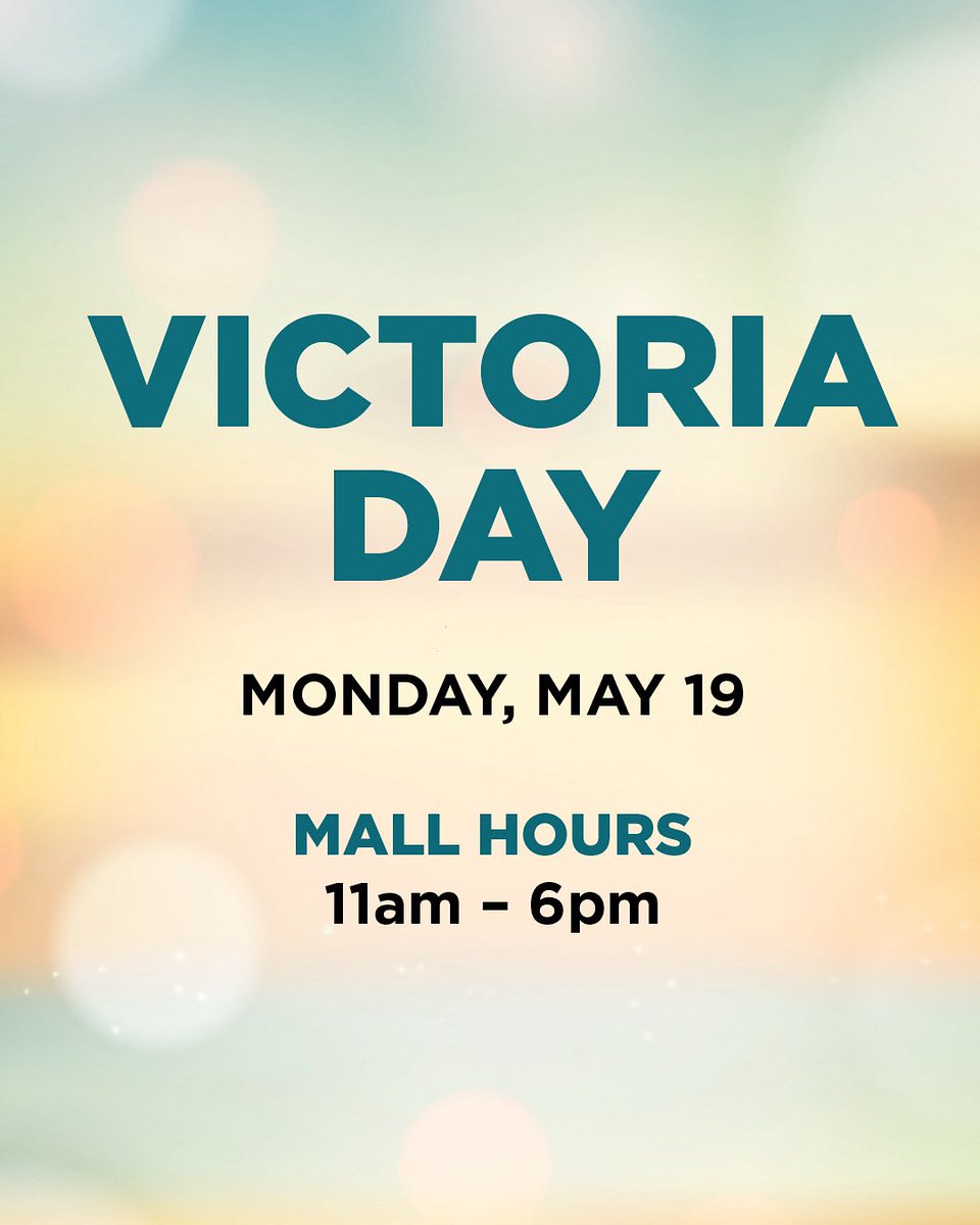 Happy Victoria Day!  Devonshire Mall will be open 11am - 6pm for all of your shopping needs 👍 #devonshirestyle #mallopen #happyvictoriaday