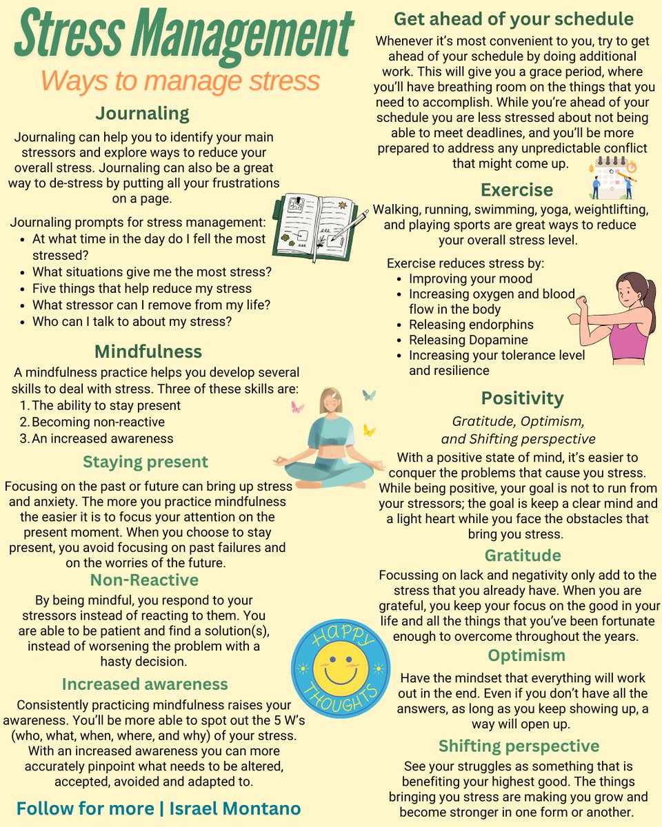 Ways to manage stress: