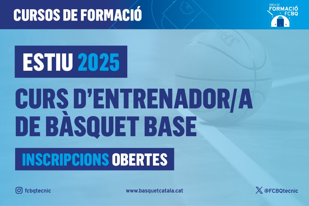 FCBQtecnic's tweet photo. FORMACIÓ I 🏀 Cursos d’Entrenador/a de Bàsquet Base Estiu 2025. Seus confirmades amb formacions arreu del territori. https://t.co/5QLQLhg1tR https://t.co/yxmhfT9ZcB