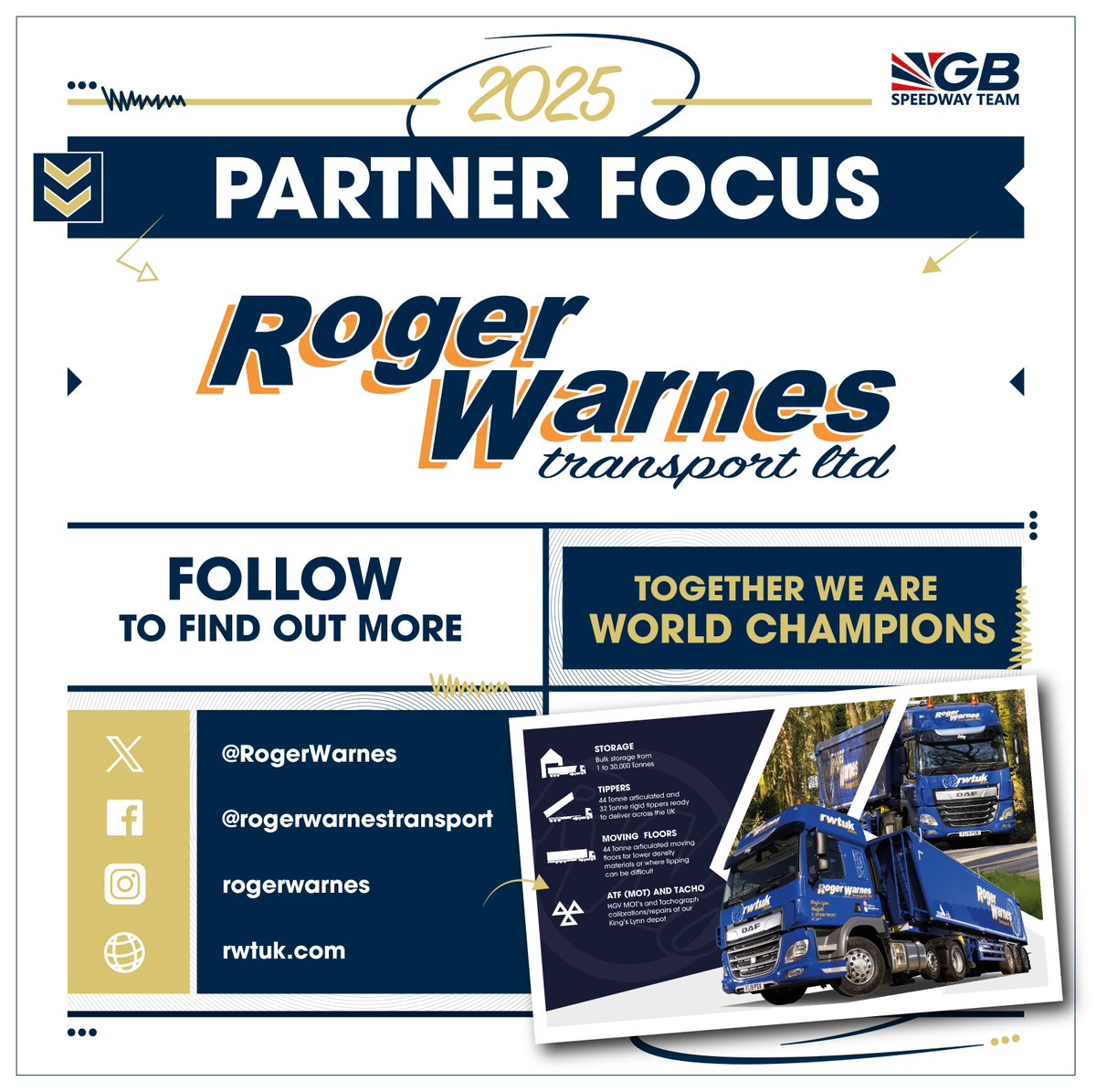 🇬🇧🤝 2025 PARTNER FOCUS - Roger Warnes Transport

➡️ gbspeedwayteam.com/news/2025-part…

Brought to you by giantcashbonanza.online/gbspeedway/

<a href="/alliedmobility/">Allied Mobility</a> <a href="/ArcticCabinsLtd/">Arctic Cabins Ltd</a> <a href="/Cabin_Master/">Cabin Master</a> <a href="/ATPI_Travel/">ATPI</a> <a href="/Steelsealuk/">SteelSeal</a> <a href="/fuchs_silkolene/">FUCHS Silkolene</a> <a href="/GrantTankers/">Grant Henderson Tankers</a> <a href="/Anlas_UK/">Anlas Tyres UK</a> <a href="/Rentruck/">Rentruck</a> <a href="/vanandkombi/">Van and Kombi.com</a> <a href="/MediaCoGroupLtd/">MediaCo</a>