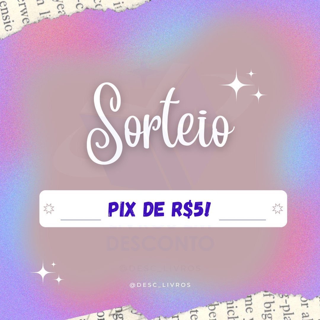 desc_livros's tweet photo. 🎁 SORTEIO FLASH🎁

✨ PRÊMIO: 1  Pix de R$5

✨ COMO PARTICIPAR:
•Seguir a  @desc_livros
•Dar RT e LIKE neste tweet e no fixado no perfil.
•Comentar algo aqui 🤍

🗓Resultado: 19/05 https://t.co/d5BVmGZEIh