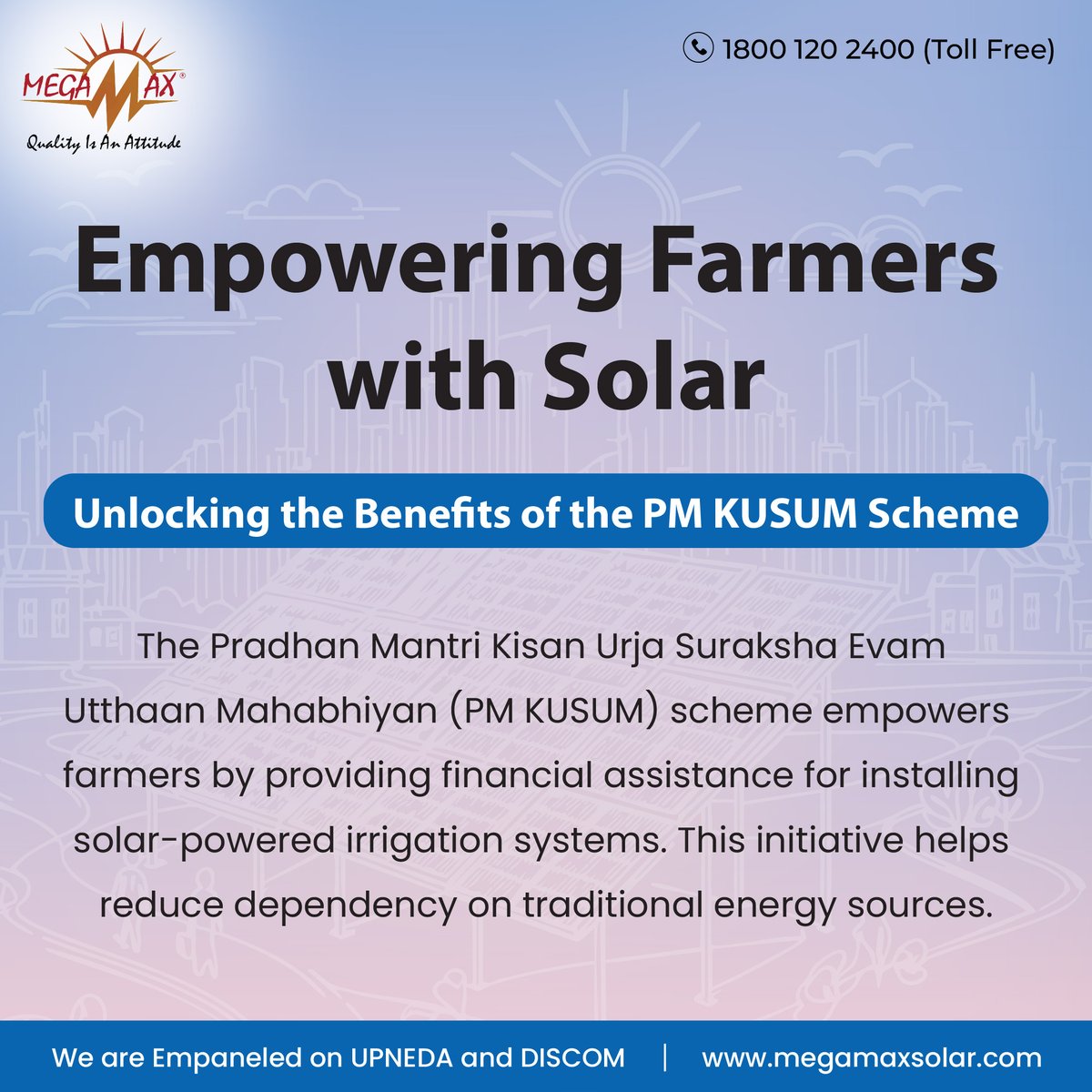 PM KUSUM is a game-changer for farmers in India. By using solar-powered irrigation systems, farmers can save costs, reduce energy consumption, and contribute to the environment. Has anyone from your connection made the most of PM KUSUM Yojana?

megamaxsolar.com