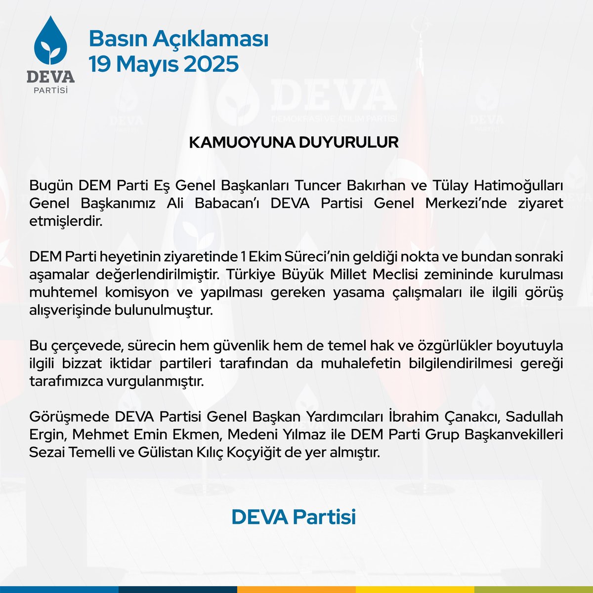 Kamuoyuna saygıyla duyurulur.