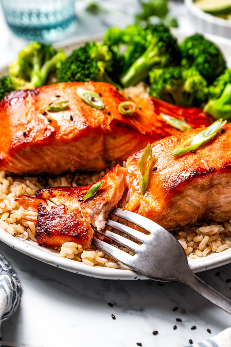 This sweet and savory miso-glazed salmon is caramelized on the outside, flaky on the inside, and packed with bold flavor. Serve it over rice for a quick, easy #salmon dinner. diethood.com/miso-salmon/
