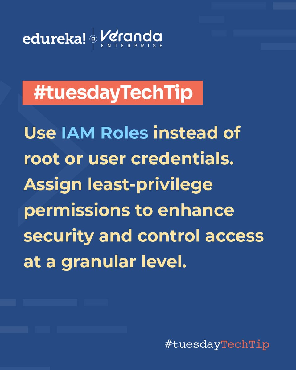 edurekaIN's tweet image. 💡Struggling to manage access securely in AWS?
You&apos;re not alone — but there is a smarter way to do it.
Swipe ➡️ to uncover the best practice every cloud pro follows.

#AWSTips #CloudSecurity #TechTips #AWS #CloudComputing  #Edureka #RidiculouslyCommitted #TeamEdureka