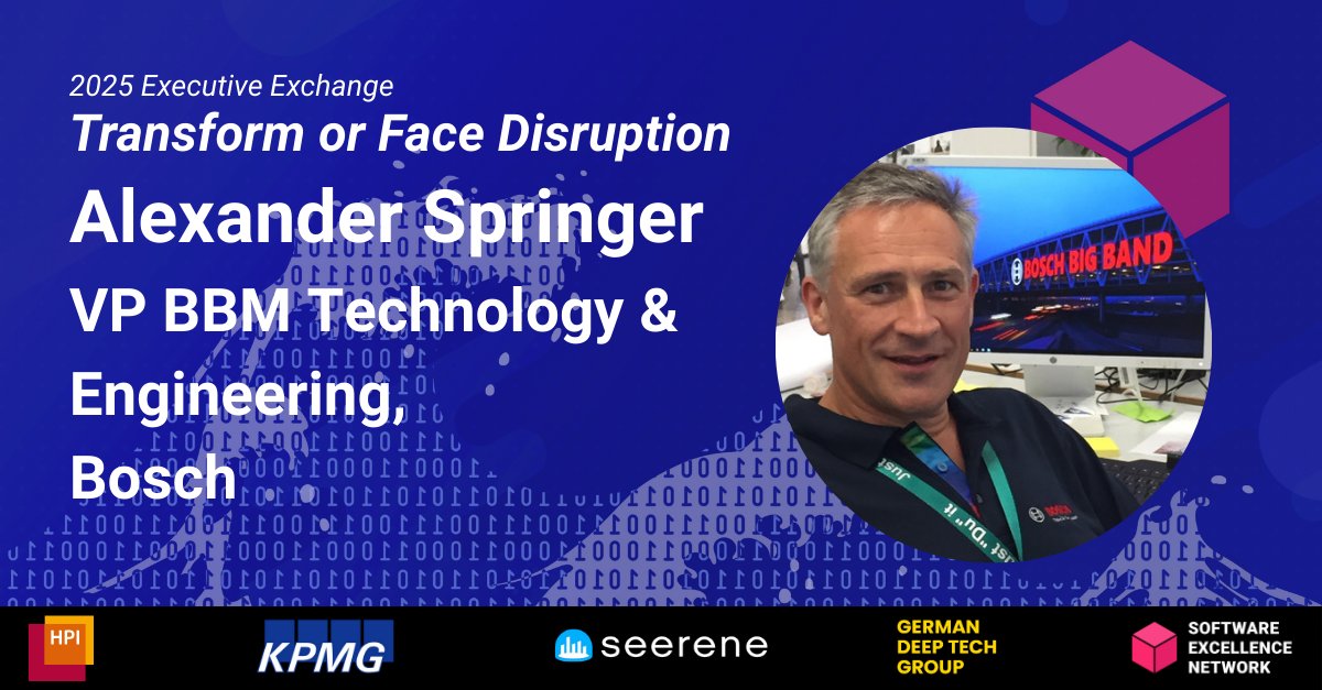 We’re excited to welcome Alexander Springer, VP BBM Technology &amp; Engineering at Bosch, as a keynote speaker at the Transform or Face Disruption executive exchange!

Register now: seerene.com/transform-or-f…