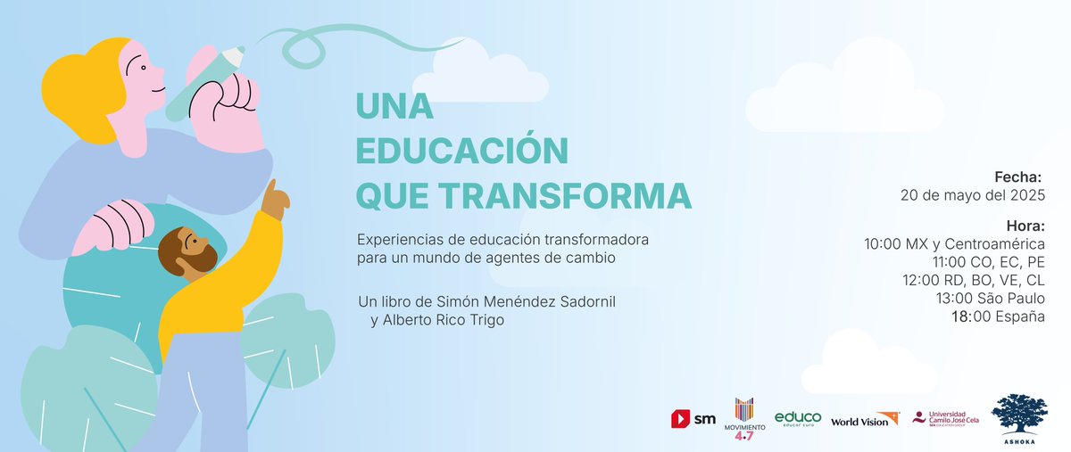 📣 Último día para apuntarse a la presentación online del libro "Una educación que transforma".

No te pierdas esta oportunidad de celebrar la riqueza de experiencias de Educación Transformadora en nuestro ecosistema. 🎓🙌

🕜 18h (CEST)
🔗 Inscripción: f.mtr.cool/qokuvdrbpt