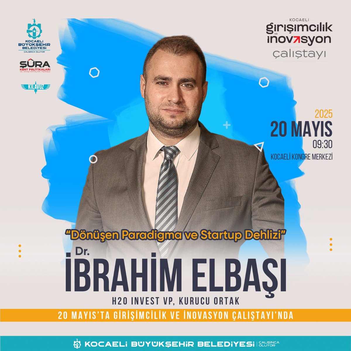 Kocaeli Girişimcilik ve İnovasyon Çalıştayı’nın açılış bölümünde;
🎤 Ufuk Batum, çalıştayın Teknik ve Vizyon Sunumu ile girişimcilik merkezimizin stratejik çerçevesini paylaşacak,
🎤 Dr. İbrahim Elbaşı ise,“Dönüşen Paradigma ve Startup Dehlizi” sunumuyla bizlerle olacak.