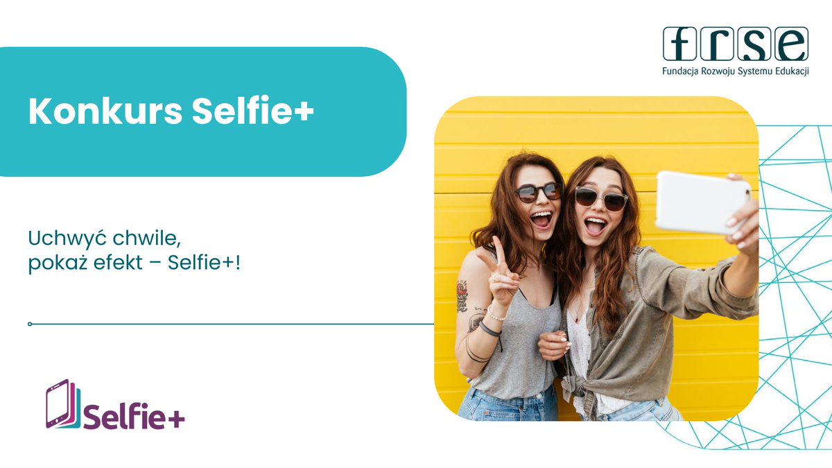 Masz świetne zdjęcie z projektu realizowanego w ramach programów zarządzanych przez FRSE? Chcesz pokazać światu efekty swojej pracy? Weź udział w konkursie Selfie+ i podziel się swoim sukcesem! 🔥

📅 Konkurs trwa od 12.05 do 31.10.2025 r.
📍 Więcej: selfieplus.frse.org.pl/konkurs-2025