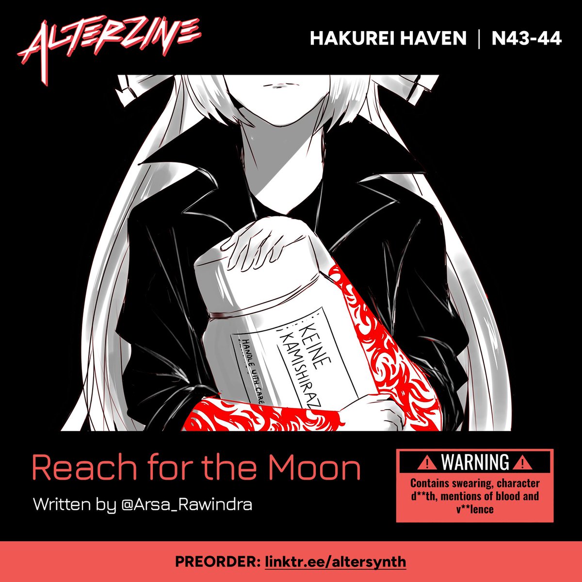 Blood shed in Night City isn't something special. It's just an ordinary day in this corrupted city. However, for Fujiwara no Mokou, that day wasn't just an ordinary day -not when it marks the death of someone important to you.

Reach for the Moon, Written by <a href="/arsa_nanakai/">Arsa Rawindra🥁 @ Nanakai</a> [1]