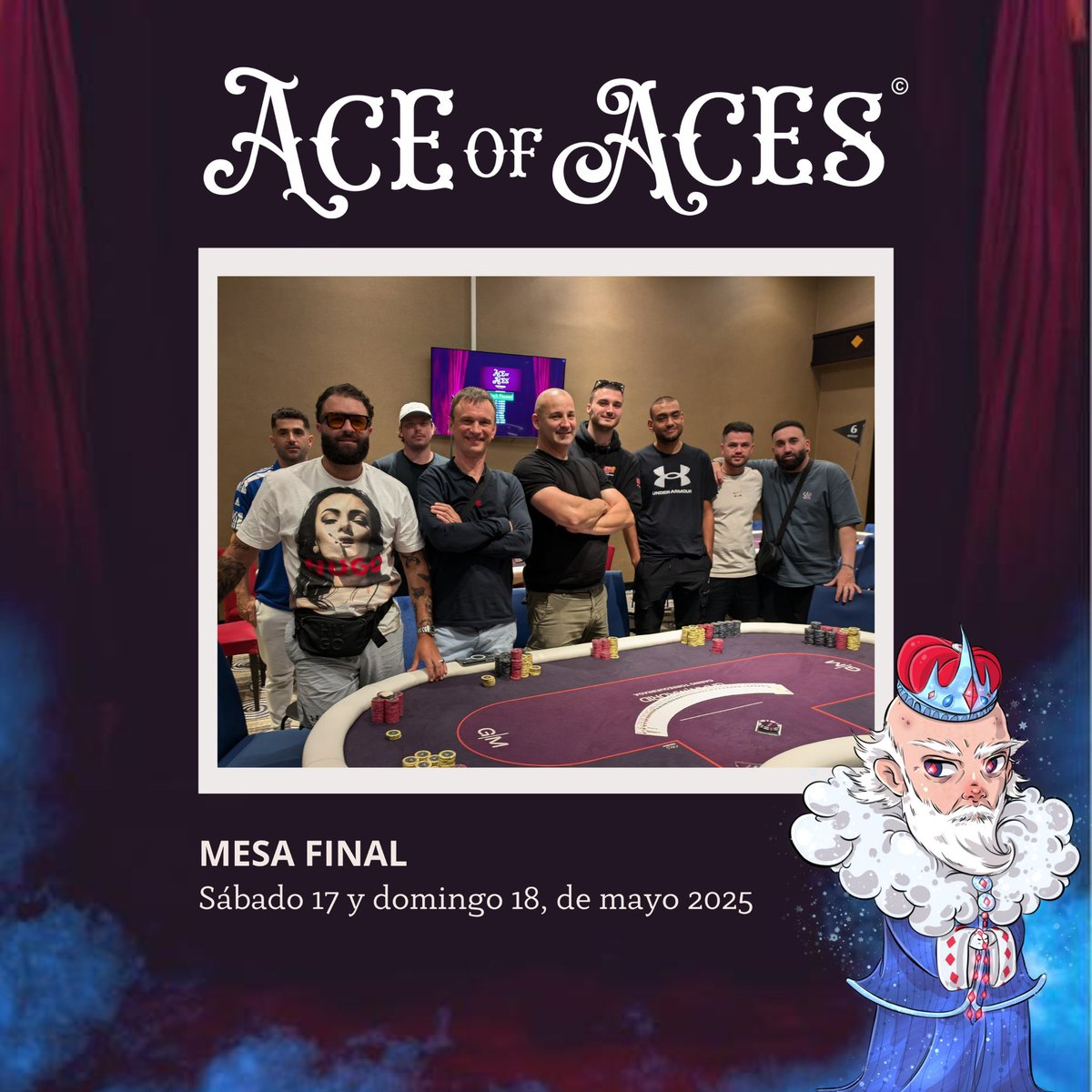 ¡GRACIAS a todos los que participaron!

♣️Mesa Final del Torneo Ace of Aces. PrizePool 28.359,00€ ¡¡Felicidades!!❤️
#poker #pokermálaga
