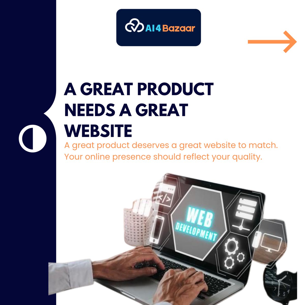 AI_4_Bazaar's tweet image. This is where #AI4bazaar steps in. We provide websites for #localbusinesses, allowing them to focus on running your shop while we take care of your online presence. 

Let us help your product receive the attention it deserves and support your business’s growth.

#localbusiness
