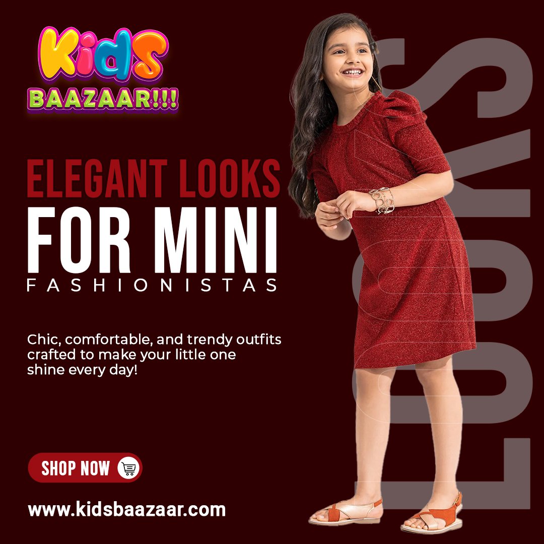 Every day is a runway for your little fashionista! 👠✨ 

At Kids Bazaar, we bring you stylish, comfy, and adorable outfits that are perfect for every occasion. 

#minifashionista #elegantlooks #kidsstyleicon #trendytots #kidswearlove #shopforkids