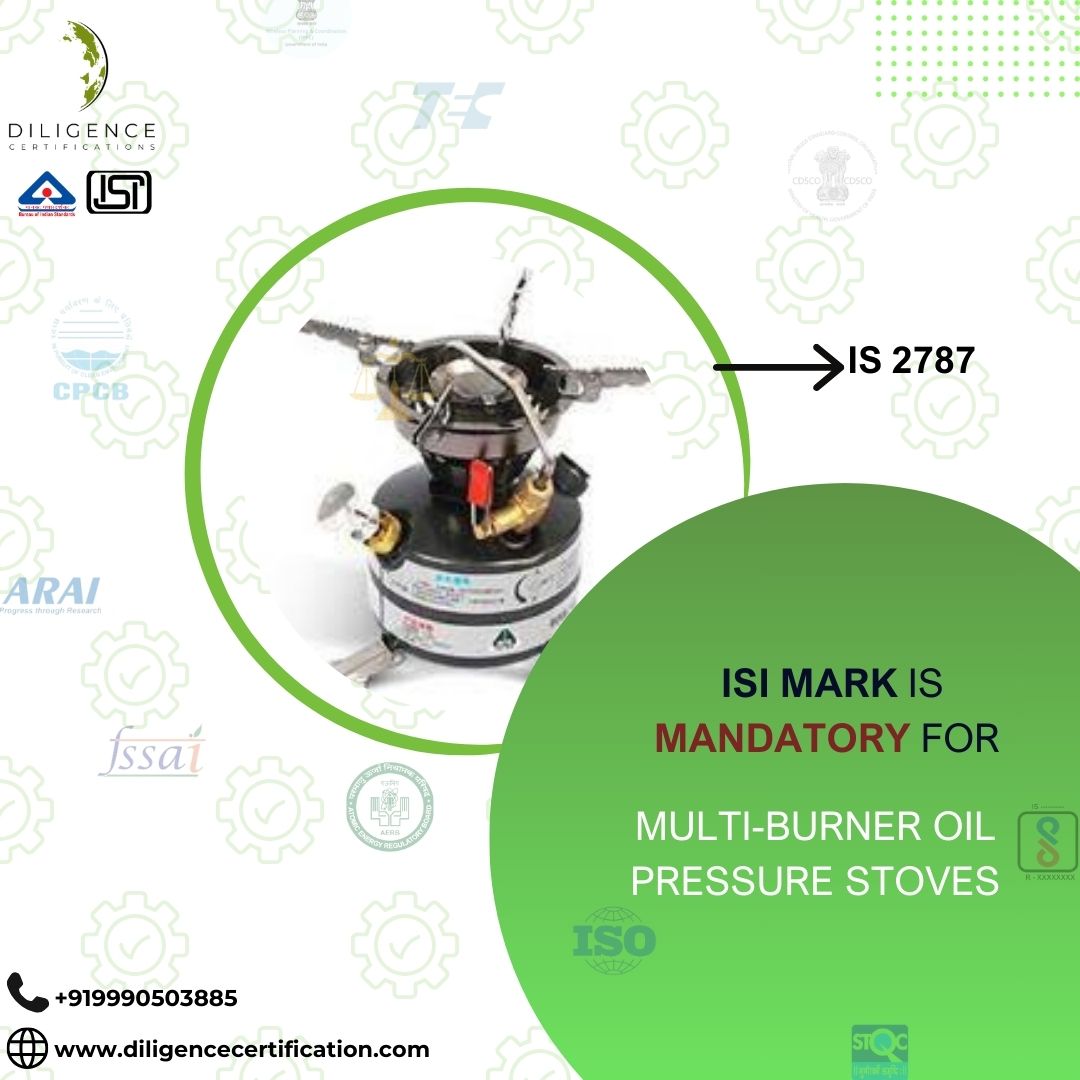 diligencecert's tweet image. Get your Multi-Burner Oil Pressure Stoves certified under IS 2787 standards with Diligence Certification – Your trusted compliance partner!
#bis #safetyfirst #qualityassurance #diligencecertification #diligencecertifications #complianceconsultant #industrialsafety