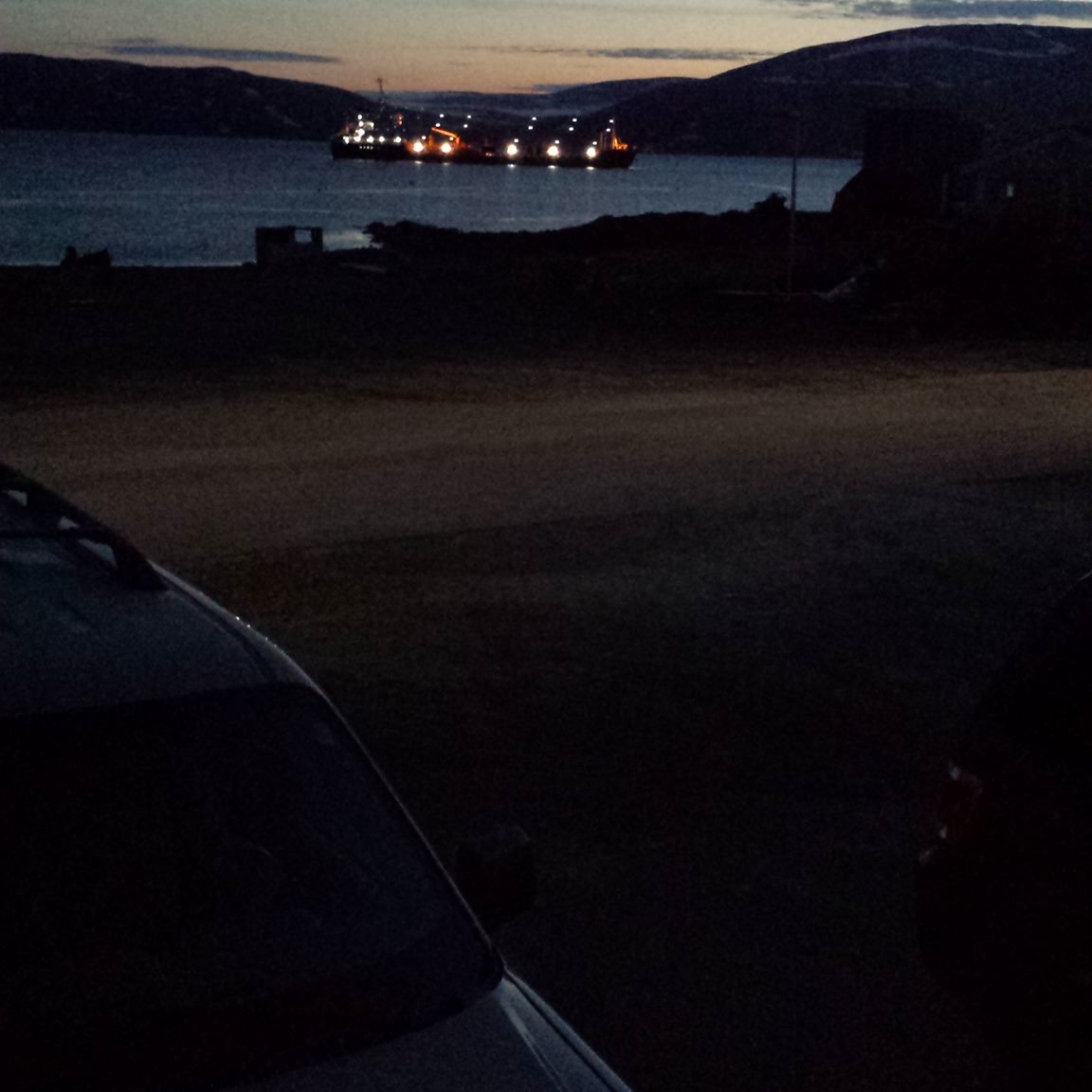 Mid night view on the ocean