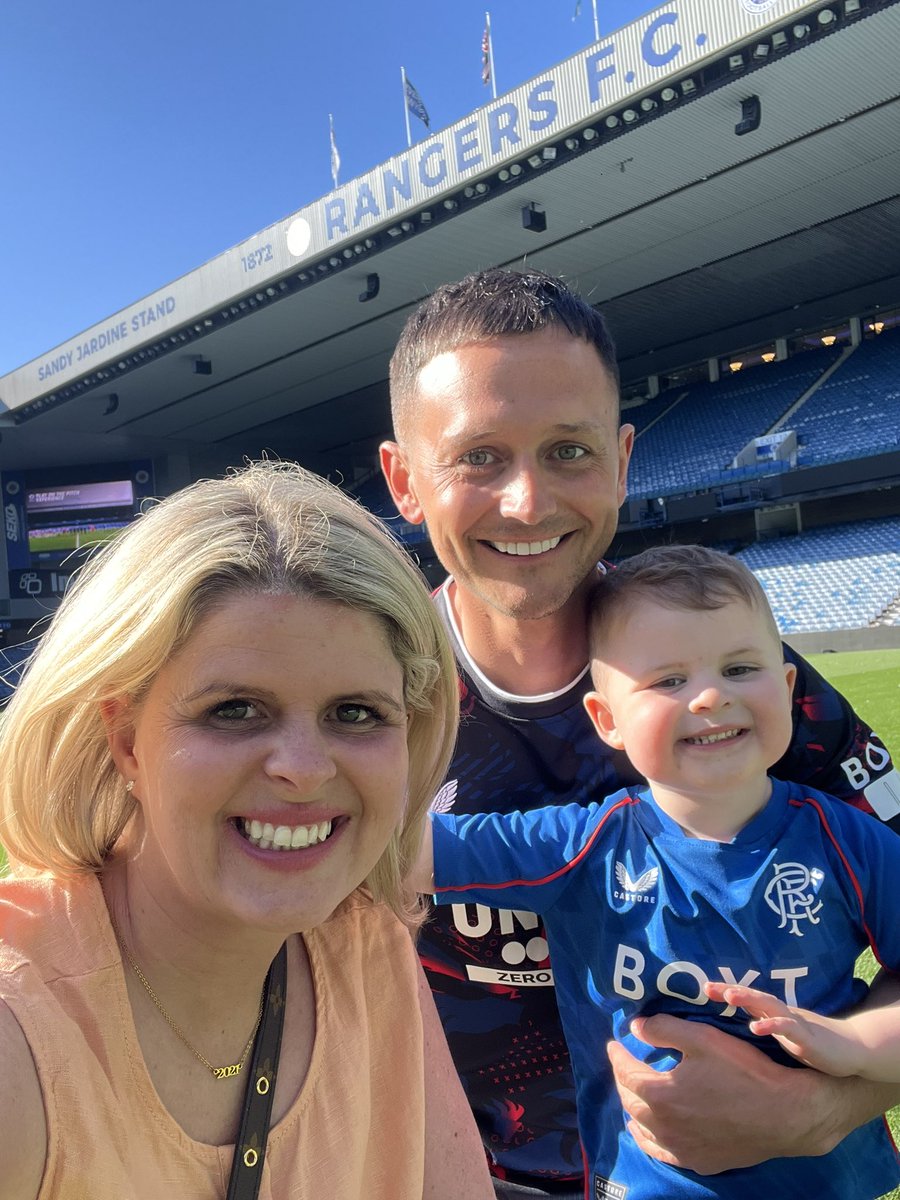 GrantCullen's tweet photo. Got to live the dream yesterday . Amazing day at Ibrox playing on the pitch and to have my wee family with me special , memories for a lifetime 💙 https://t.co/sXNhwcZYzU