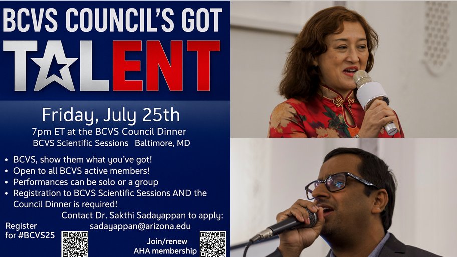 Andrew Gibb (@andrewgibbphd) on Twitter photo Scientists must have other talents as well, right? Now is your time to show us what you've got at the <a href="/AHAScience/">AHA Science</a> BCVS Conference in Baltimore, July 23-26th. Join us at the Council Dinner for fun, laughs, and camaraderie at the BCVS Got Talent showcase! Scientists must have other talents as well, right? Now is your time to show us what you've got at the <a href="/AHAScience/">AHA Science</a> BCVS Conference in Baltimore, July 23-26th. Join us at the Council Dinner for fun, laughs, and camaraderie at the BCVS Got Talent showcase!