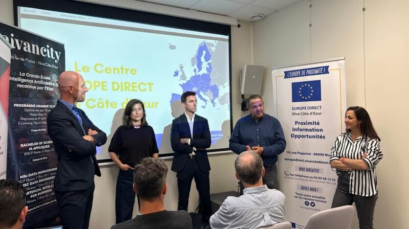 InvestCotedAzur's tweet photo. 🔍  Aivancity lance sa Clinique de l’IA à Nice, lors d’une rencontre organisée par le Centre Europe Direct NCA. Un pont concret entre étudiants et entreprises locales.
A lire sur @Tribuca 👉 https://t.co/aFAAFn9gSD
#investincotedazur #nice06 #nicecotedazur #IA #talenttech https://t.co/9KUeOzG9Bo