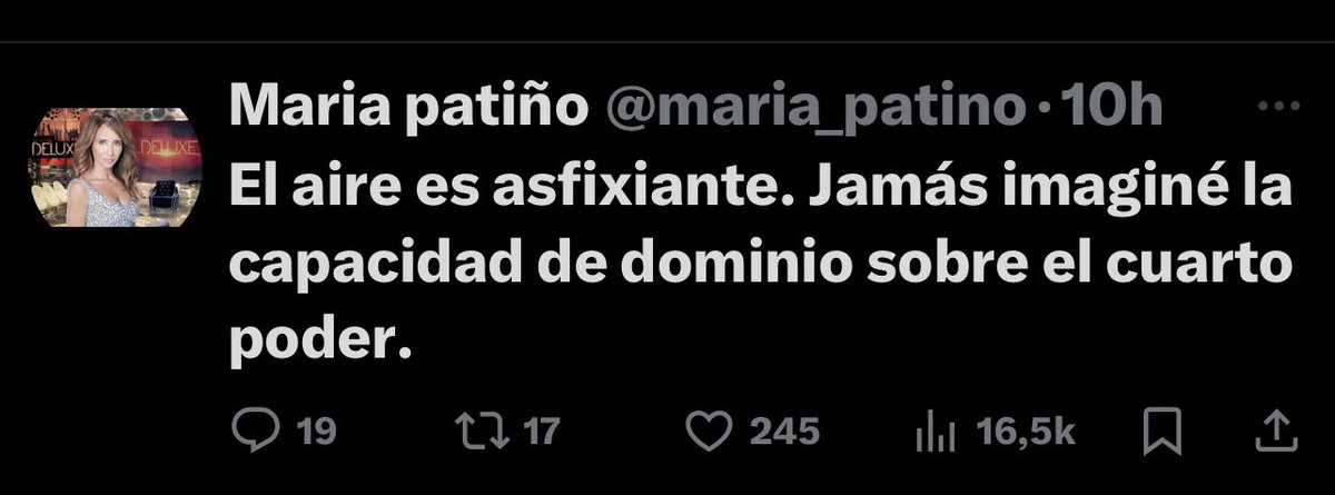 paquidiaze's tweet photo. #YoMeRebelo19M
Claro @maria_patino por que hasta ahora no te hacía falta preocuparte del 4ºpoder, papá #Vasile dominaba y protegía vuestras prácticas delictivas,ahora los MMC han decidido publicar alguna verdad que te afecta directamente,como por ejemplo tu fracaso en @rtveplay https://t.co/rimDqYvl7S