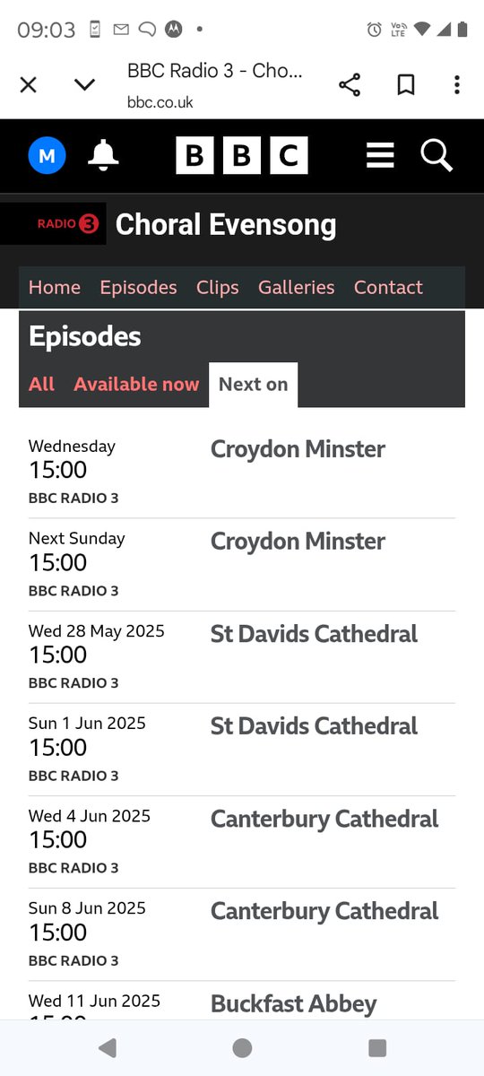 The <a href="/croydonminster/">Croydon Minster</a> choir will be heard on <a href="/BBCRadio3/">BBC Radio 3</a> this week. Exciting! <a href="/BishopSouthwark/">Bishop of Southwark</a> <a href="/SouthwarkCofE/">Southwark Diocese</a> <a href="/JohnWhitgiftFdn/">John Whitgift Foundation</a> <a href="/WhitgiftSchool1/">Whitgift School</a>