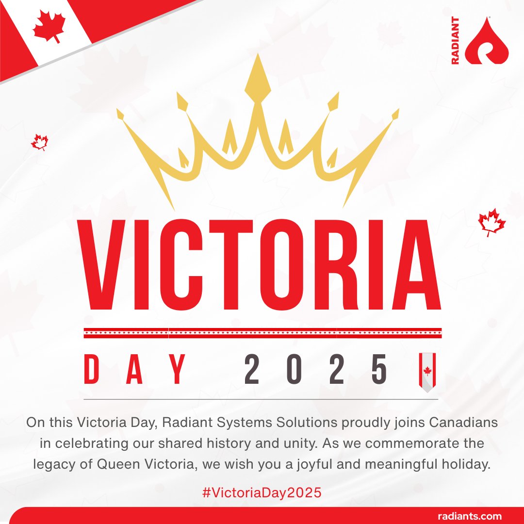 radiantsys_ca's tweet photo. Happy Victoria Day! 👑

.
#RadiantSystems #VictoriaDay #Victoriaday2025 #Canadianvibes https://t.co/dJ85J7fpYj