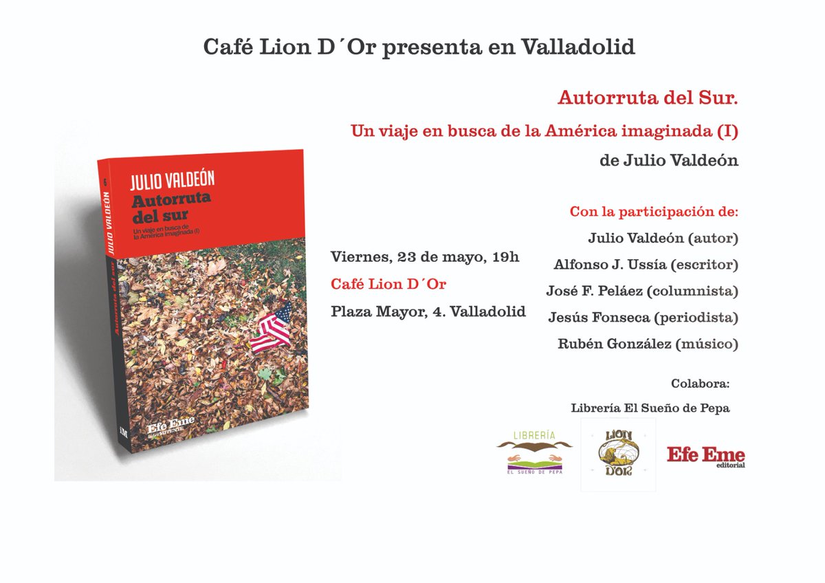 Julio Valdeón (@juliovaldeon) on Twitter photo Este viernes, en Valladolid, con <a href="/alfonsojussia/">A. J. Ussía</a>, <a href="/MagfcoMargarito/">José F. Peláez</a>, Jesús Fonseca y Rubén González Este viernes, en Valladolid, con <a href="/alfonsojussia/">A. J. Ussía</a>, <a href="/MagfcoMargarito/">José F. Peláez</a>, Jesús Fonseca y Rubén González