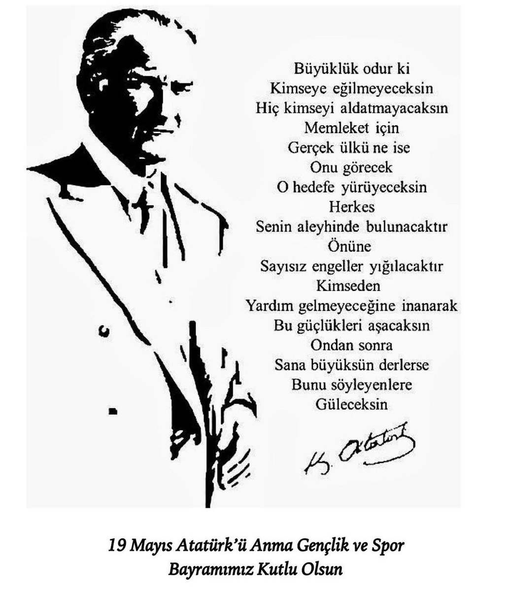 19 Mayıs Atatürk'ü Anma Gençlik ve Spor Bayramımız kutlu olsun🇹🇷🇹🇷🇹🇷#19mayis1919 
#MustafaKemalAtatürk