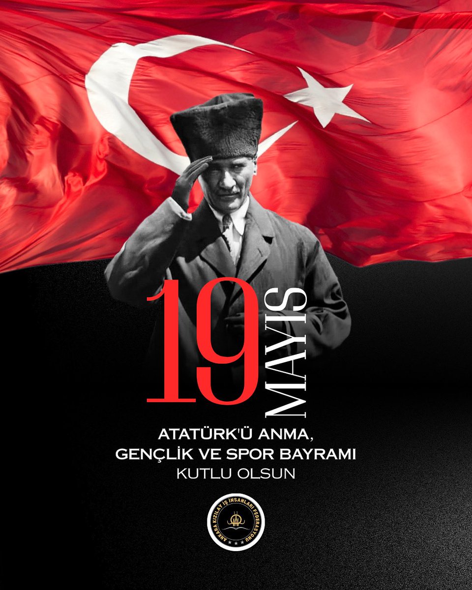 Mustafa Kemal Atatürk'ü, Şehitlerimizi ve Gazilerimizi sevgi, saygı ve özlemle anıyoruz. 19 Mayıs Atatürk'ü Anma, Gençlik ve Spor Bayramı'mız kutlu olsun. Ne Mutlu Türk'üm Diyene! 🇹🇷