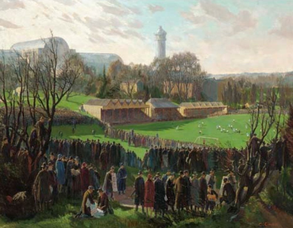 Congratulations <a href="/CPFC/">Crystal Palace F.C.</a>! 🏆 

Did you know, <a href="/CrystalPalacePK/">Crystal Palace Park</a> hosted the F.A. Cup Final 21 times between 1895 and 1914, with crowds often over 100,000.

Then as now, history is made at the Palace.

(Painting by Charles Cundall: 1926 3rd round tie between Corinthians and Man  City)