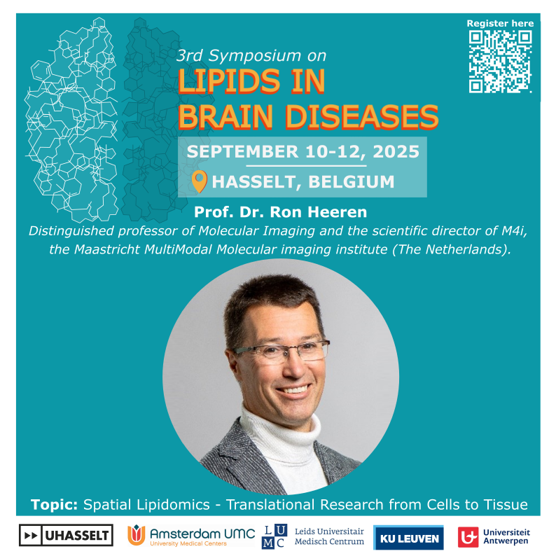 LipidsInBrain's tweet photo. We’re delighted to announce that Prof. Dr. Ron Heeren will talk about “Spatial Lipidomics: Translational Research from Cells to Tissue” at our symposium. Join us for this inspiring session. Register via https://t.co/OcFfFXQ8bg

#MassSpectrometry #Lipidomics #Lipids #Omics https://t.co/53Ke49CeYT