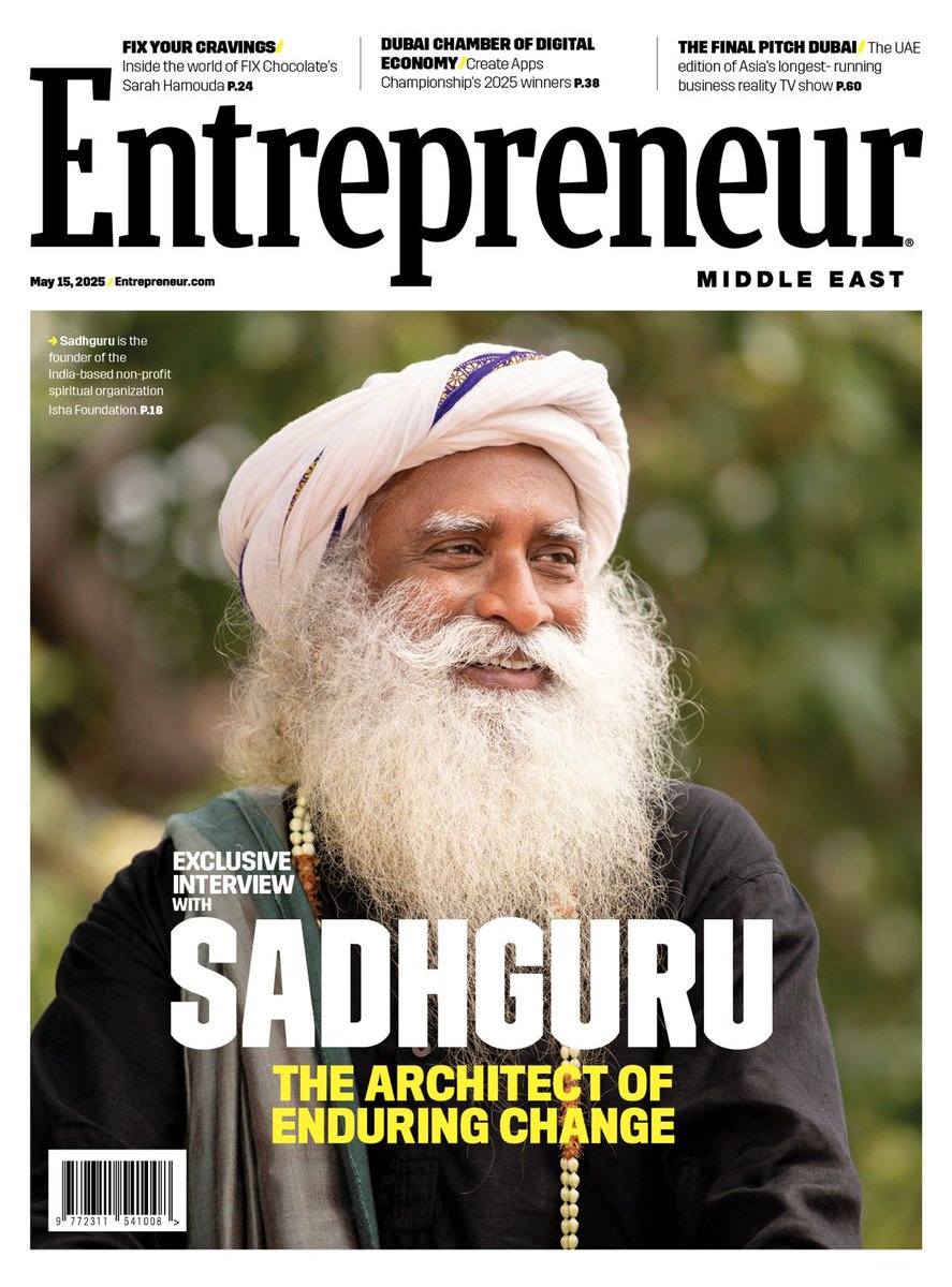 Entrepreneur Middle East (@entmagazineme) on Twitter photo 📢Our second issue of the month is headlined by Sadhguru (<a href="/SadhguruJV/">Sadhguru</a>), the founder of the India-based non-profit spiritual organization Isha Foundation.
💡Also in this issue: <a href="/DxbChamberDigi/">Dubai Chamber of Digital Economy</a>'s #CreateApps Championship finals, <a href="/FIXChocolatier/">FIX Dessert Chocolatier</a>, <a href="/DeepLcom/">DeepL</a>, <a href="/PublicisSapient/">Publicis Sapient</a>, and 📢Our second issue of the month is headlined by Sadhguru (<a href="/SadhguruJV/">Sadhguru</a>), the founder of the India-based non-profit spiritual organization Isha Foundation.
💡Also in this issue: <a href="/DxbChamberDigi/">Dubai Chamber of Digital Economy</a>'s #CreateApps Championship finals, <a href="/FIXChocolatier/">FIX Dessert Chocolatier</a>, <a href="/DeepLcom/">DeepL</a>, <a href="/PublicisSapient/">Publicis Sapient</a>, and