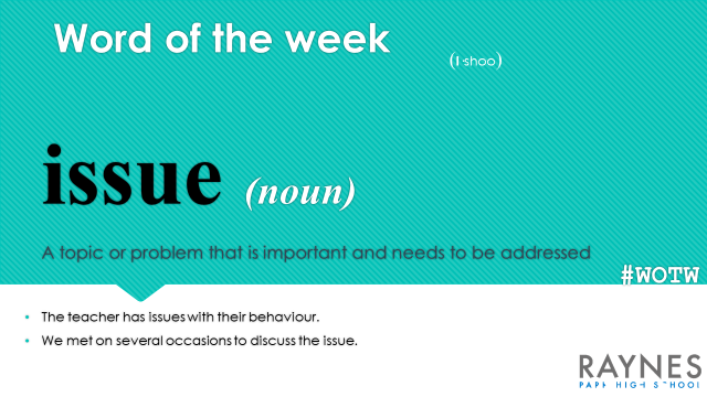This week's Word of the Week is:
#WOTW #WordoftheWeek #RPHS #RaynesParkHighSchool