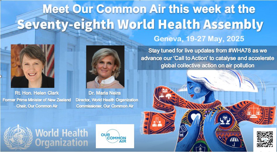 Our Common Air (@ourcommonair) on Twitter photo #OurCommonAir is coming to Geneva this week at the #WHA78! Stay tuned for live updates from our chair <a href="/HelenClarkNZ/">Helen Clark</a> & our commissioner <a href="/DrMariaNeira/">Dr Maria Neira</a> as they help advance our #CallToAction towards global collective action on air pollution! Click for details: #OurCommonAir is coming to Geneva this week at the #WHA78! Stay tuned for live updates from our chair <a href="/HelenClarkNZ/">Helen Clark</a> & our commissioner <a href="/DrMariaNeira/">Dr Maria Neira</a> as they help advance our #CallToAction towards global collective action on air pollution! Click for details: