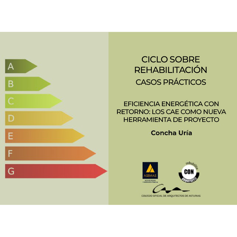 Mañana martes, 20 de mayo, a las 16:30 en formato telemático, Concha Uría (arquitecta) y Gabriel Uría (ingeniero industrial) nos ofrecerán la charla: «Eficiencia energética con retorno: los CAE como nueva herramienta de proyecto».
Enlace para inscribirse: coaa.es/concha-uria/po…