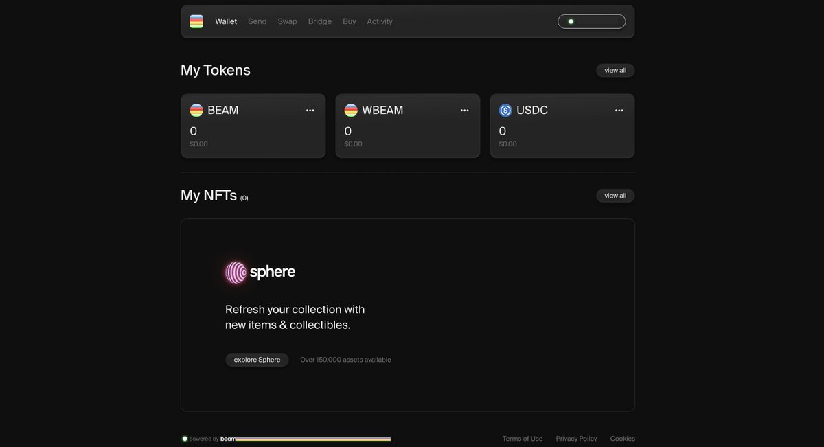 Introducing Beam App 🖥️

One place to handle everything you need in the Beam Ecosystem.

app.onbeam.com

Send, swap, buy and bridge crypto assets on the Beam Network.

All features in the thread 👇🧵