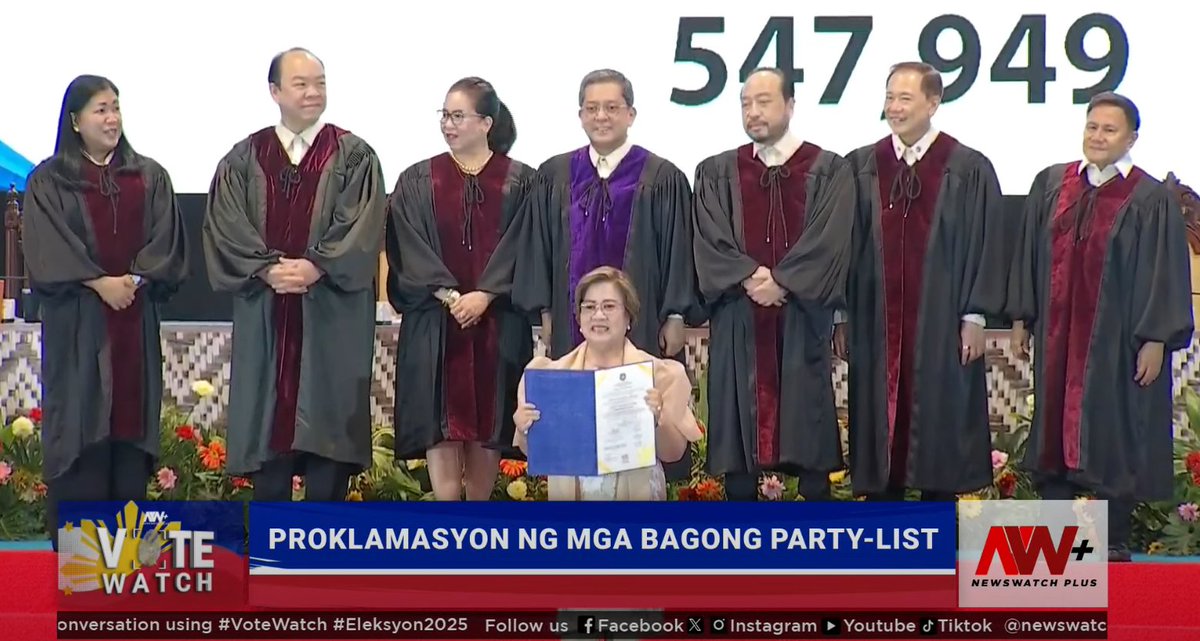 newswatchplusph's tweet photo. THE BIG COMEBACK

LOOK: Former Senator Leila De Lima returns to the Congress – this time in the House as the representative of Mamamayang Liberal party-list | @bylancemejico 

#VoteWatch #Eleksyon2025 https://t.co/g5Oo1upaIc