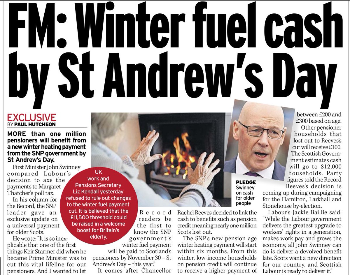 AgentP22's tweet image. John Swinney scrapped the winter fuel allowance — now he wants a round of applause for bringing it back? 

You don’t get credit for fixing a crisis you created. 

Pensioners deserve better than political stunts. 

#WinterFuelAllowance