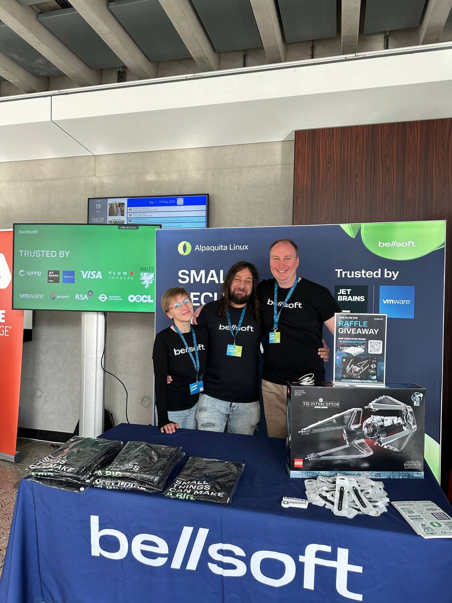 bellsoftware's tweet photo. We're at @DevopsdaysGe! If you're around, come find the #BellSoft booth – we're talking all things #Java, #Linux, and containers, and how to keep your workloads secure and efficient.
PS: LEGO raffle is tomorrow at 4:30 – don’t miss it. 🔥 https://t.co/X9ZdruAy6V