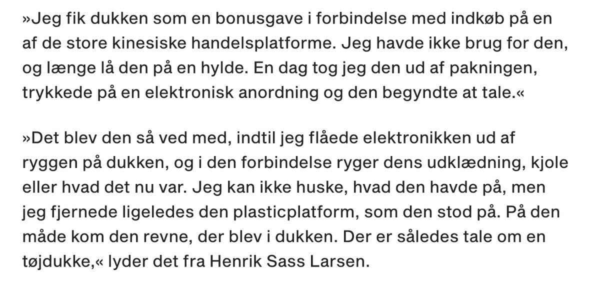 Oliver Alexander (@oalexanderdk) on Twitter photo Har <a href="/DenKorteKirsten/">Kirsten Birgit</a> været kommunikationskonsulent for Henrik Sass Larsen?
Man skal sgu nok passe på med at handle på Temu, man ved åbenbart aldrig hvornår de lige smider en børnedukke med i pakken. Har <a href="/DenKorteKirsten/">Kirsten Birgit</a> været kommunikationskonsulent for Henrik Sass Larsen?
Man skal sgu nok passe på med at handle på Temu, man ved åbenbart aldrig hvornår de lige smider en børnedukke med i pakken.