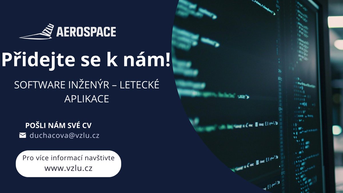 ✈️ Přidejte se k nám! 🖥️

✨ Máte zkušenosti s programováním a láká vás práce na projektech v oblasti letectví? Přidejte se k nám! Do naší divize Aviation hledáme nové kolegy na pozici Software inženýr – letecké aplikace.

📩 Více informací zde 👉 vzlu.cz/software-inzen…

#hiring