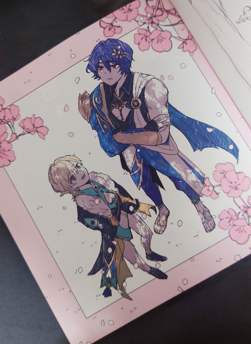 「新刊はこの桜のやつが正方形の方がかわいいな〜になって気に入ってる」|とび𓀙のイラスト