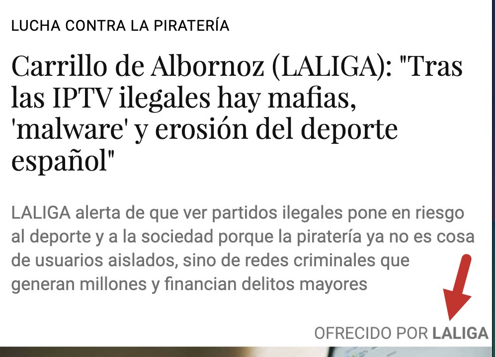 Tebas dice que "Cloudflare está pagando a agencias de comunicación para que digan que aquí todo es un desastre"

Aquí la prueba de quién está realmente 💰 pagando a los medios para atacar a Cloudflare y difundir su discurso 👇

elconfidencial.com/deportes/2025-…

vía <a href="/OfeTG/">Ofelia Tejerina</a>
