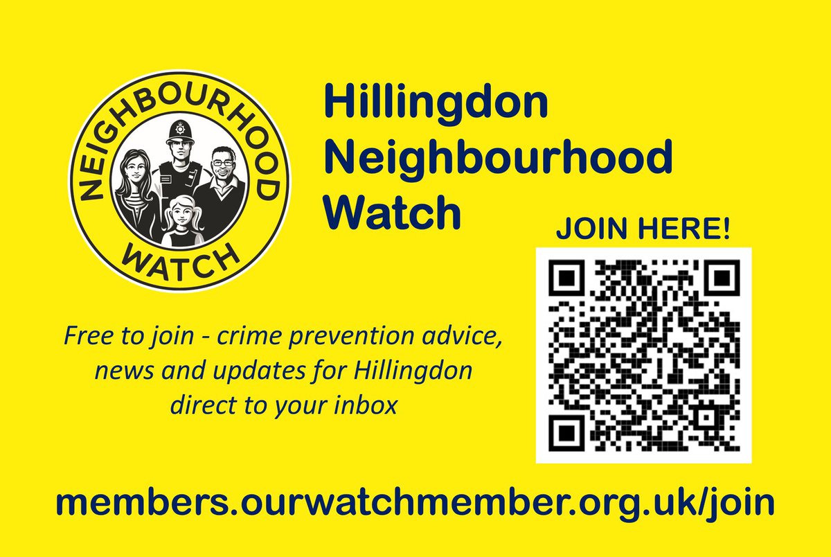 Neighbourhood Watch - scan the QR code or go online to join
members.ourwatchmember.org.uk/join

Find out the latest in your area.