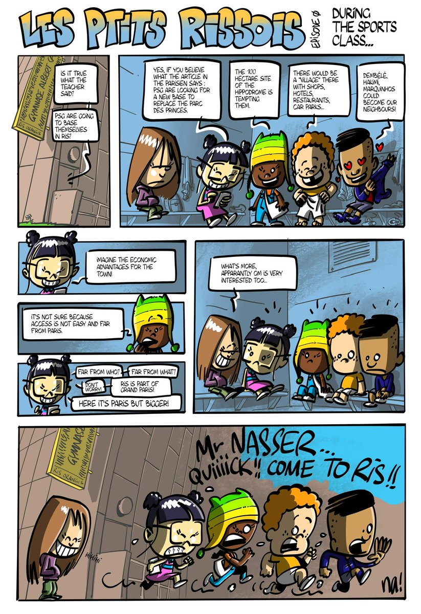 RisorangisPSG's tweet photo. #PSG #Foot #NouveauStade
Comic – "The Little Rissois"
Episode : During P.E. Class...
A short strip from last February’s Gazette, where young Rissois get excited about the idea of the future @PSG_inside stadium coming to Ris-Orangis !
@TamimBinHamad
#NasserAlKhelaifi https://t.co/AOackuGlvs