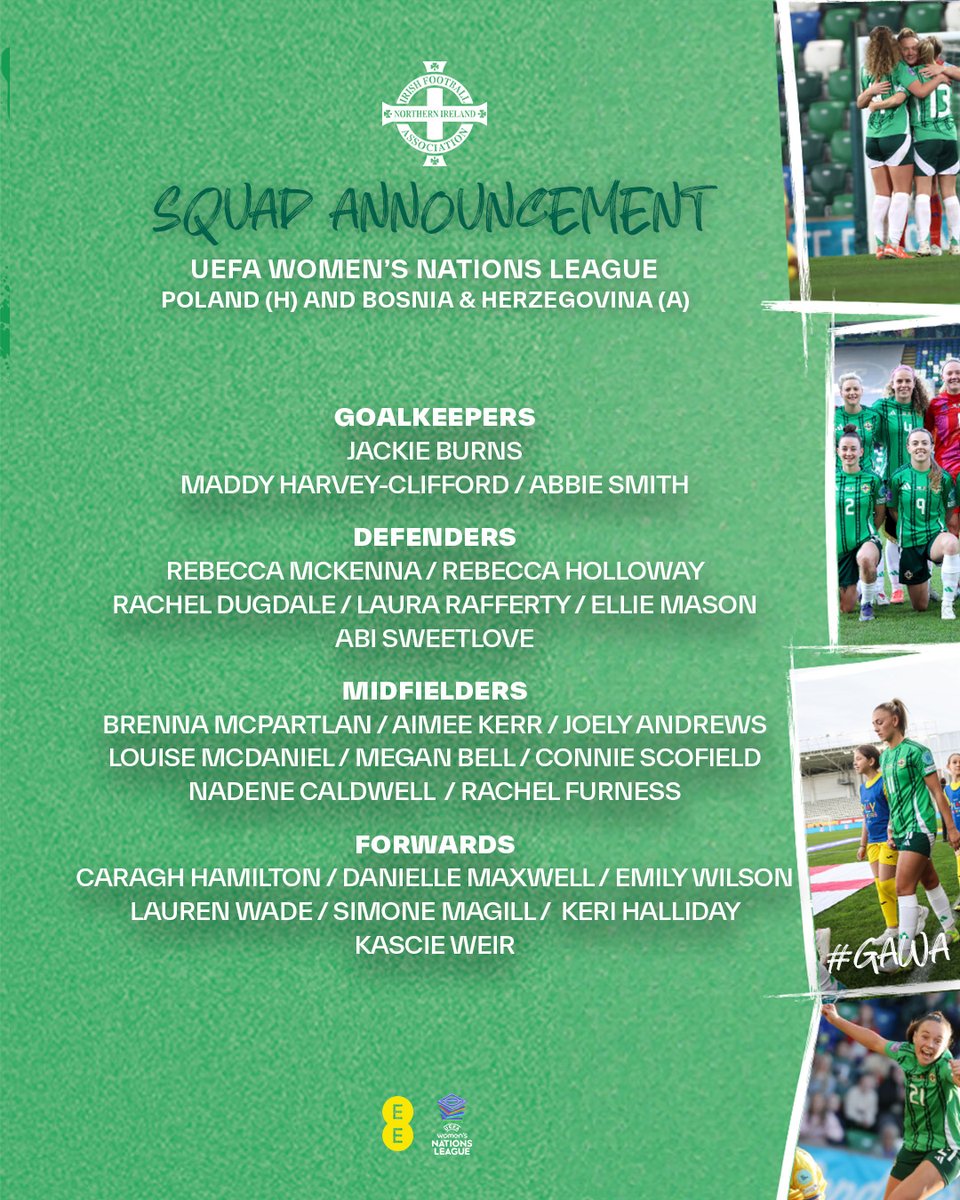 Tanya Oxtoby's chosen team to face Poland and Bosnia &amp; Herzegovina 🟢⚪️ #GAWA

➡️ Read more here: bit.ly/4dlrYAt
🎟️ Get your tickets here: irishfa.com/tickets
