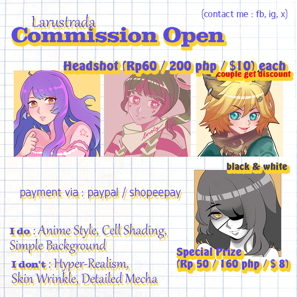 larustrada's tweet photo. Share Are Much Appreciated ! ! !
/(⁠ ⁠> w < ⁠)⁠/ attention pwease--! COMMISSION OPEN 

more at : https://t.co/aqmgSdjcmw https://t.co/BMmWKcf7zq