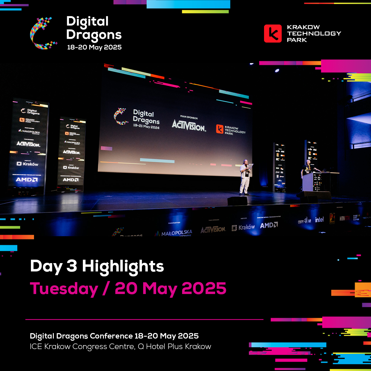 Digital_Dragons's tweet image. 🎮 It's time for the final day of DDC 2025.
🕹️ 10.00 - 19.00, Lectures (ICE Krakow Congress Centre)
🕹️ 12.00 - 14.00, Digital Dragons Arena & Pitching Awards & Community Vote (ICE Krakow Congress Centre)
🕹️ 13.00, Happy Hours Mingle powered by Epic (ICE Krakow Congress Centre)