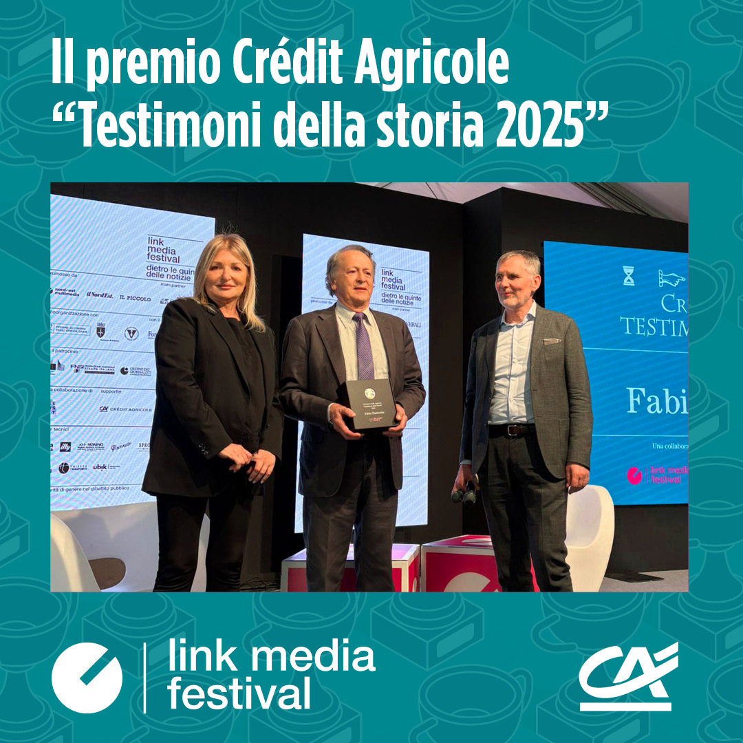 Crédit Agricole Italia (@ca_ita) on Twitter photo Il #Premio Crédit Agricole Testimoni della Storia 2025 va a Fabio Tamburini, direttore del Sole 24 Ore. Un riconoscimento a chi racconta il nostro tempo con rigore, equilibrio e spirito critico. Promosso da Crédit Agricole Italia con <a href="/linkfestival/">Link Festival</a> e <a href="/pordenonelegge/">pordenonelegge.it</a>. Il #Premio Crédit Agricole Testimoni della Storia 2025 va a Fabio Tamburini, direttore del Sole 24 Ore. Un riconoscimento a chi racconta il nostro tempo con rigore, equilibrio e spirito critico. Promosso da Crédit Agricole Italia con <a href="/linkfestival/">Link Festival</a> e <a href="/pordenonelegge/">pordenonelegge.it</a>.