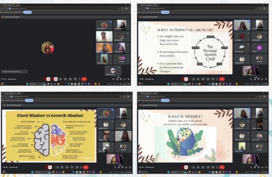 lcgauhatigirls's tweet photo. On 18th March, 2025, we the members of Leo Club Of Gauhati Girls, under the Vice President Initiative successfully conducted an insightful session on Personal Growth &amp; Mindset, via Google Meet, . A heartfelt thank you to our speaker Anisha Bharatia @_anisha_04_ @thethoughtpillow https://t.co/lUpNoUoN4w